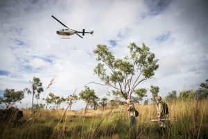 CDU researchers being dropped off in the field